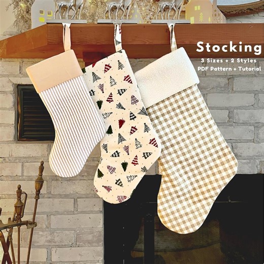 Christmas Stocking in 3 Sizes Sewing Pattern, Sewing Pattern for Christmas Stocking, Christmas Stocking PDF Pattern, PDF Christmas Stocking - Etsy