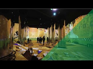 Immersive 360 projection mapping of Gustav Klimt on fire-rated textiles by ShowTex