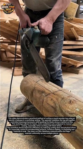 Ultimate Log Cutting Technique with Electric Chainsaw | Fast Woodworking Hack for Productivity