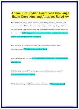 Annual DoD Cyber Awareness Challenge Exam Questions and Answers Rated A2707 636x882