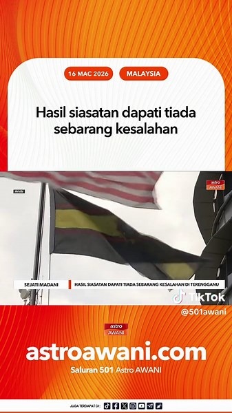 Hasil siasatan Suruhanjaya Pencegahan Rasuah Malaysia (SPRM) Terengganu setakat ini mendapati tiada sebarang kesalahan di bawah Akta SPRM 2009 berhubung dakwaan penyelewengan peruntukan Program Sejahtera Komuniti MADANI (Sejati MADANI). #AWANInews