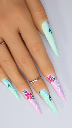 Enjoy this beautiful flowery spring set!  Colors Used: Yes You Can 164 Flower Power 10 Gel Liner 7 Must Have Collection Gel Liner 6 Must Have Collection French White Gel Gel Liner 11 Vivid Collection Shop our gel polishes at parislashacademy.com or on the PLA App! #PLANails  #PLAGels #parislashacademy #PLABeauty #beautywholesale #nailartsupplies | PLA Nails | Facebook