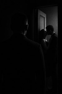 The Door of Betrayal | Black & White Dramatic Silhouette Art Print - Etsy