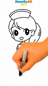 9.1K views · 199 reactions | Tutorial para aprender a dibujar una enfermera paso a paso 殺 Easy and simple drawing ideas for beginners ✍ Step by Step drawing tutorials for kids 殺 #drawing #draw #howtodraw #learntodraw #sketch #skechbook #coloringpage #cartoon #viral #nurse #enfermeras | Hamdego Art | Facebook