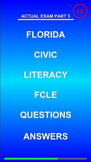Florida Civic Literacy FCLE Questions Answers