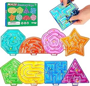 Sensory Fidget Toys for Kids: 8 Pack Gel-Filled Maze Squeeze for Children - Calming Autism Toys for Classroom