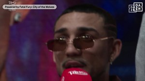 653K views · 9K reactions |  "He's not NO champion!" Teofimo says he's going to beat up Arnold Barboza Jr.  ️ Buy fight bundle on DAZN NOW - link in bio | #GarciaRomero | #CaneloScull via #RiyadhSeason | May 2 & 3 | Powered by #FatalFury City of the Wolves | @RingMagazine | DAZN | Facebook