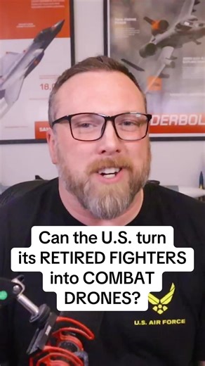 Turning retired fighter jets into combat drones can absolutely be done… but it may not make the most sense. #aviation #tech #military #miltok #drone