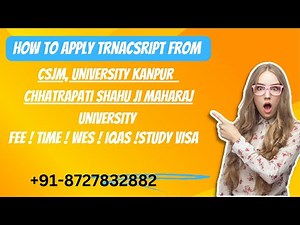 How to Apply Transcript from CSJM, University Kanpur | Chhatrapati Shahu Ji Maharaj !ECA