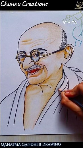Easy Mahatma Gandhi drawing . Mahatma Gandhi drawing for kids #mahatmagandhi #mahatmagandhidrawing