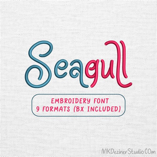 Seagull Monogram Script Embroidery Font With Alternates (digital Download) - Etsy