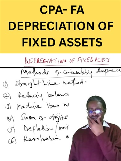 FA-DEPRECIATION OF FIXED ASSETS CALL 254722658875 FOR CPA ONLINE CLASSES OR PRE-RECORDED VIDEOS Classes or prerecorded videos are for the following subjects: 1) Advanced Financial Reporting-AFR Advanced level 2)Financial Reporting-FR intermediate 3)Financial Management-FM intermediate 4) Financial Accounting- FA of foundation level/ATD 1&2. We are charging shs4,500 for each subject. We accept on installments