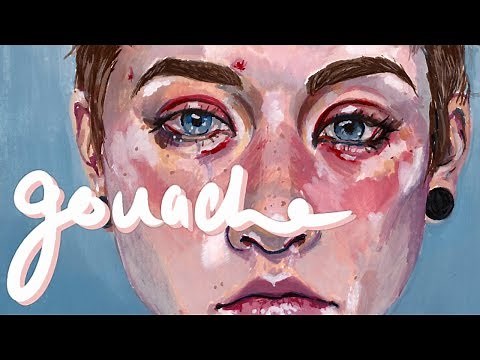 Detailed Gouache Painting Process // self portrait