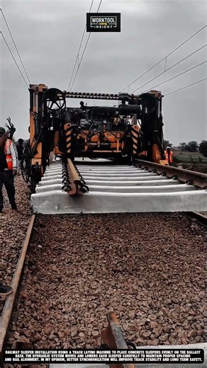 Railway Sleeper Installation using Track Laying Machine | best for Rail Infrastructure #tool
