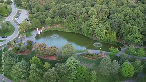 Drone view of the Massachusetts Vietnam Veterans Memorial, Worcester