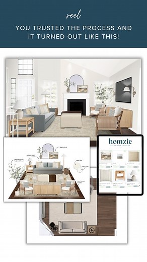Wish decorating your home was as easy as hitting a button? 🎉 With Homzie, it kinda is! We take out all the guesswork—no more stressing over what goes together or worrying about costly mistakes. You get a custom design, shopping links, and a clear plan to make it happen. Here’s how easy it is to get a home you love with Homzie 👇 ✨ Step 1: Share your space with us—send photos, measurements, budget, and any inspo you love! 🎨 Step 2: Collaborate with a Homzie designer to tweak your design until i