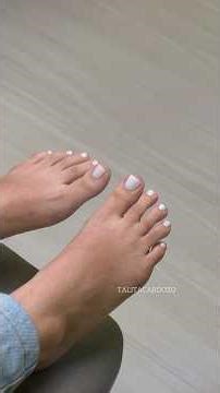 White nail polish on the toes