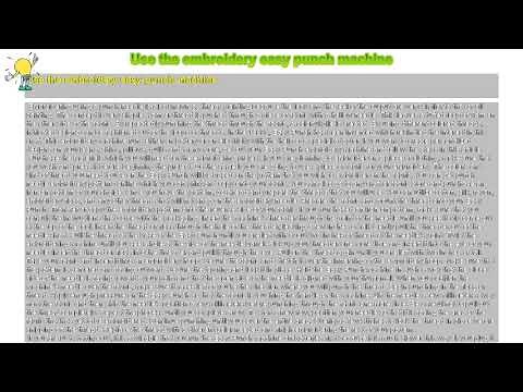 How to : Use the embroidery easy punch machine