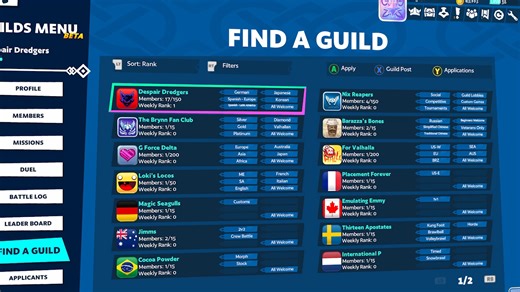 Brawlhalla on Instagram: "GUILDS PHASE 1 This first Phase will be all about membership. Players can join or create a Guild, recruit for their Guilds, apply for Guilds, and view & sort member lists. That’s all the tools you will need to build your Guild and get it ready for brawling in Phase 2."