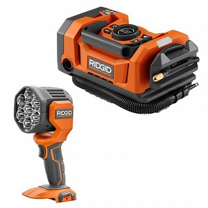 RIDGID 18V Dual Function Cordless Inflator with 18V Cordless LED Spotlight (Tools Only) - The Home Depot