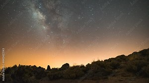 Milky way in the mountais time lapse