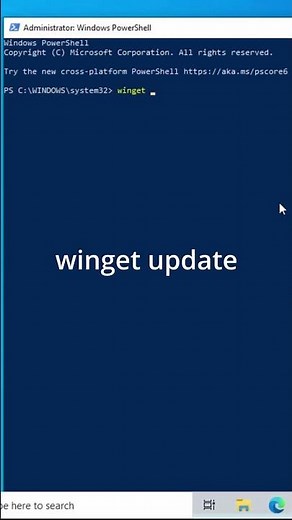 Update all your apps in Windows with a single command! 😱😱😱 #shots #windows #powershell
