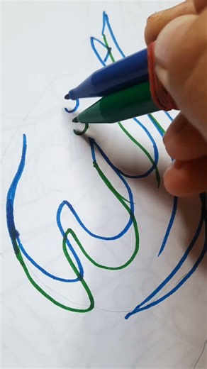 Tutorial menulis lafazt " ALLAH "Swt, Dengan 2 spidol #art #menuliskreatif #calligraphy