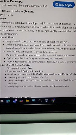 Java developer fresher jobs 2025 | Fresher job 2025 #javadeveloperjobs #wfhjobs2025