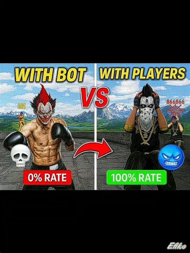 With bots 👿 vs with player 🥲 #trend #freefire #garenafreefire #totalgaming #smartphone #white444