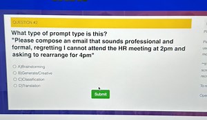QUESTION \#2What type of prompt type is this?"Please compose ... | Filo