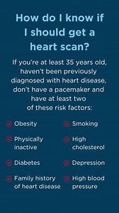 A calcium test for your heart can reveal your risk of heart disease and help prevent a heart attack. It’s a safe, simple way to show your heart some love. The $49 heart scan takes only 15 minutes – and within 48 hours you’ll know your coronary calcium score. If you’re over 35 and have two or more of the above risk factors, you qualify today. Click the link in our bio to schedule yours today. #HeartMonth ❤️ | Aurora Health Care