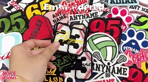 Custom Softball Name Patch Personalized Softball Baseball Sports Player Embroidered Iron-On/Sew-On/Hook & Loop Patch for Clothes, Jackets, Jeans, Caps, Bags, Uniforms, Backpacks