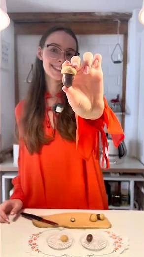 DIY Herbst-Deko in 30 Sek! 🍂 Süße Eicheln aus Keksen & Schokolade