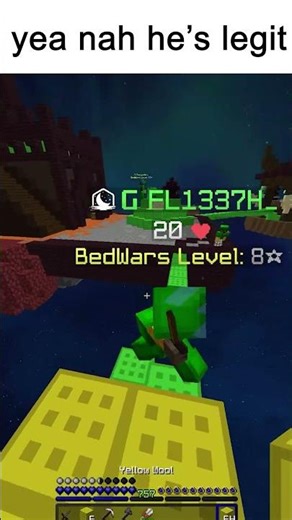 he MIGHT be cheating #minecraft #hypixel #bedwars