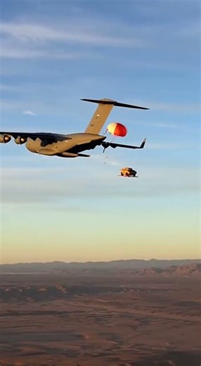 19,000 kg. Pushed Out the Back of a Flying Aircraft. The Parachutes Opened at 300 Metres.