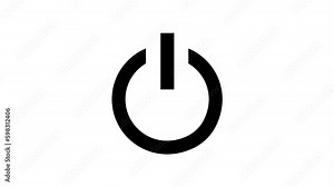 Power button symbol, Animated icon on transparent background, alpha channel included.