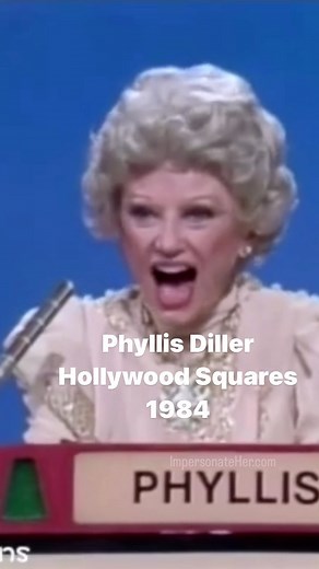 Phyllis Diller in 1984 on Hollywood Squares. Also here: Jay Leno & Linda Dano. #phyllisdiller #jayleno #1980s #gameshow #funny #comedian #beingphyllis #fyp #foryou #falselashes #breastimplants #trivia | The Phyllis Diller