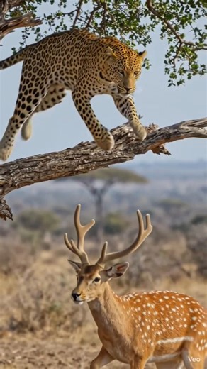 Incredible Leopard Attack: Tree to Prey in Seconds