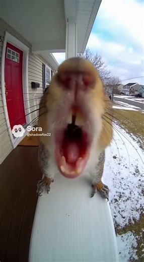 Squirrel scream at camera #ai #shorts #fyp #sora #soraai #aishorts #camera #scream #squirrel