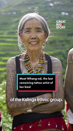 Meet Apo Whang-od - the last remaining mambabatok and tattoo artist using traditional hand-tap methods. Her remarkable journey has recently gained global recognition, landing her on the front cover of the latest Vogue magazine. Join us in the Cordilleras mountains in the Philippines as we witness Whang-od's artistry, skill and wisdom in this captivating documentary from 2018. #GBSGOLD #whangod #mambabatok #tattoo #ink #art #philippines #vogue #greatbigstory #fyp #foryou