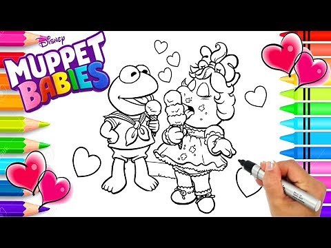 Disney Muppet Babies Coloring Page | Kermit and Miss Piggy | Muppet Babies Coloring Book