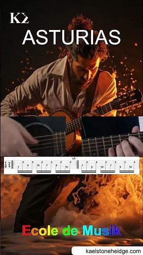 💃Asturias Guitar Tutorial Albeniz 🎸 + TAB en 24 s !