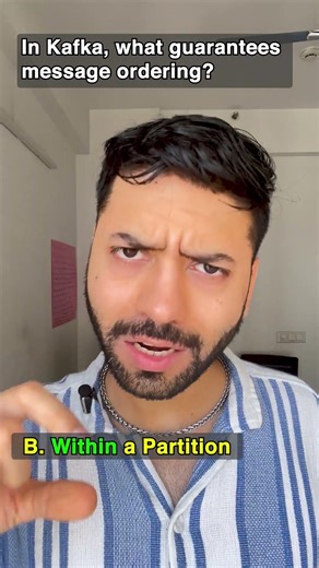 What Guarantees Message Ordering in Kafka? 🤯 System Design Quiz #shorts #systemdesign #quiz
