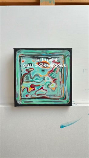 Glass block window paintings ✨ #artprocess #painting #workingartist #art #artist #acrylicpainting