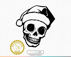 Skull With a Santa Hat Svg, Santa Hat Clipart, Skull Png, Christmas Dxf, Skull Eps, Santa Hat Cricut, Skull Cut File, Santa Hat Silhouette - Etsy