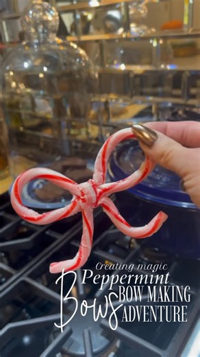 Airica Puckett on Instagram: "From candy dish to couture—edible bows made from classic peppermints. Stay tuned for part 2 of how I entertain with these. SAVE & SHARE this with your bow loving friend for the holidays."