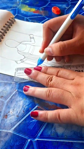 Easy girl in swing drawing tutorial👀🤗🤗🤗🫠#artwork #artlover #sketch #drawing