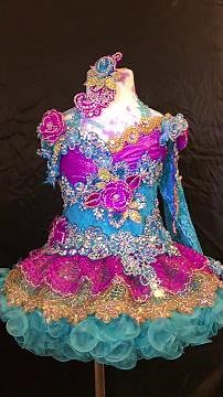 Tiffany's custom national level ultra Glitz cupcake dress by You Go Girl Pageant Wear