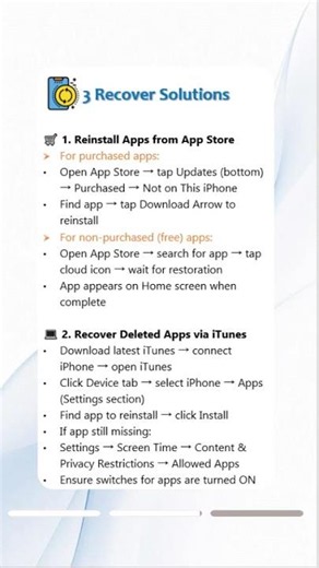 📱 Deleted an iPhone App? Find and Restore It Fast!#iphonetips #appstore