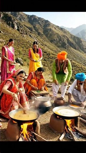 🏔️🍲 Traditional Rajasthani Cooking on Mountains 🌾👩‍🍳 | Village Life Food Preparation 🐃🔥